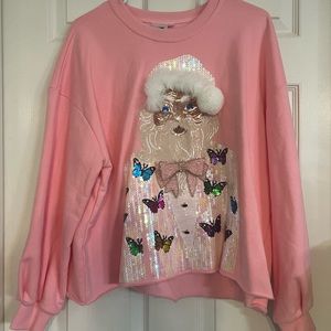 Queen of Sparkles Santa in Butterfly Blazer Sweatshirt
